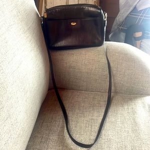 Salvatore Ferragamo chestnut chocolate brown crossbody bag w gold tone hardware